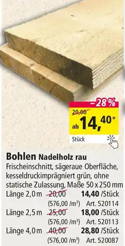 Holz Possling Bohlen Nadelholz rau Angebot
