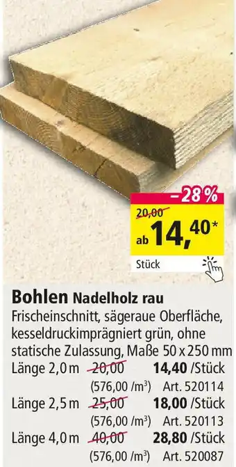 Holz Possling Bohlen Nadelholz rau Angebot