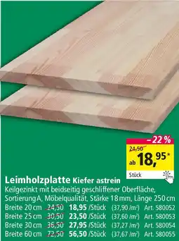 Holz Possling Leimholzplatte Kiefer astrein Angebot