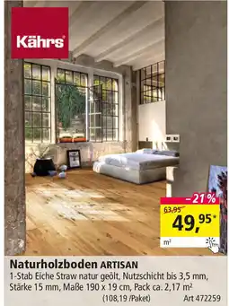 Holz Possling Kährs Naturholzboden ARTISAN Angebot
