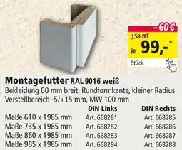 Holz Possling Montagefutter RAL 9016 weiß Angebot