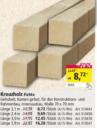 Holz Possling Kreuzholz Fichte Angebot
