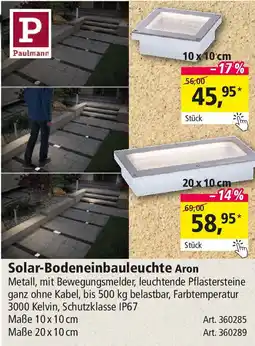 Holz Possling Paulmann Solar-Bodeneinbauleuchte Aron Angebot