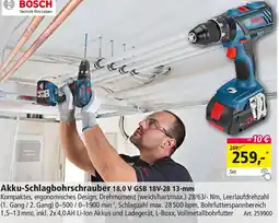 Holz Possling BOSCH Akku-Schlagbohrschrauber 18,0 V GSB 18V-28 13-mm Angebot