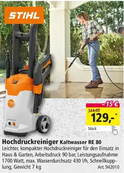 Holz Possling STIHL Hochdruckreiniger Kaltwasser RE 80 Angebot