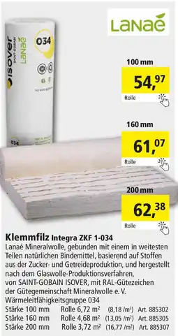 Holz Possling Lanae Klemmfilz Integra ZKF 1-034 Angebot