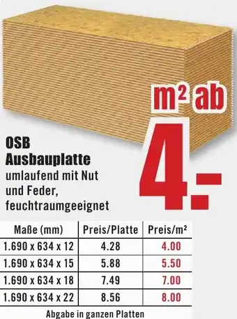B1 Discount Baumarkt OSB Ausbauplatte Angebot