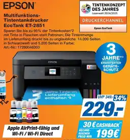 Expert EPSON Multifunktions Tintentankdrucker EcoTank ET-2851 Angebot