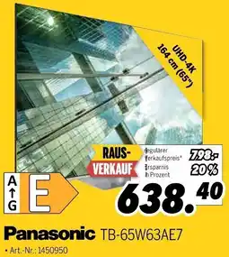 MEDIMAX Panasonic TB-65W63AE7 Angebot