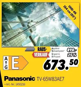 MEDIMAX Panasonic TV-65W83AE7 Angebot