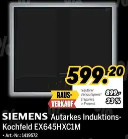 MEDIMAX SIEMENS Autarkes Induktions Kochfeld EX645HXC1M Angebot