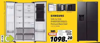 MEDIMAX SAMSUNG Side-by-Side RH68DG853DB1EG Premium Black Steel Angebot