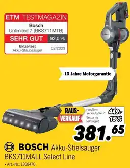 MEDIMAX BOSCH Akku-Stielsauger BKS711MALL Select Line Angebot