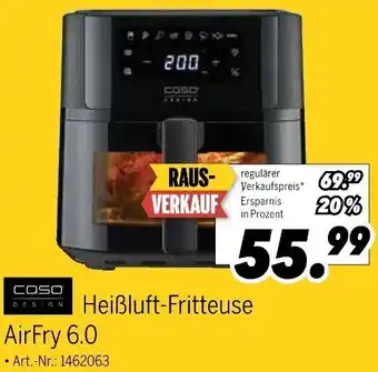 MEDIMAX CASO DESIGN Heißluft-Fritteuse AirFry 6.0 Angebot