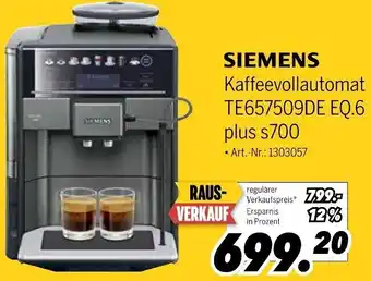 MEDIMAX SIEMENS Kaffeevollautomat TE657509DE EQ.6 plus s700 Angebot