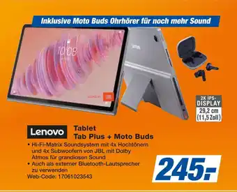 Expert Lenovo tablet tab plus + moto buds Angebot