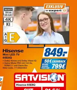 Expert Hisense mini led tv 65e8q Angebot