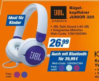 Expert Jbl bügelkopfhörer junior 320 Angebot