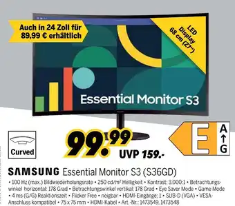 MEDIMAX Samsung essential monitor s3 (s36gd) Angebot