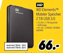 MEDIMAX Wd elements mobiler speicher 2 tb usb 3.0 Angebot