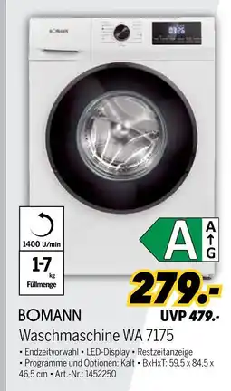 MEDIMAX Bomann waschmaschine wa 7175 Angebot