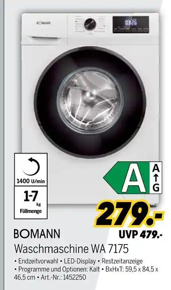 MEDIMAX Bomann waschmaschine wa 7175 Angebot