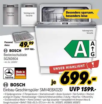 MEDIMAX Bosch einbau-geschirrspüler smv4ebx02d Angebot