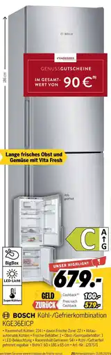 MEDIMAX Bosch kühl-/gefrierkombination kge36eicp Angebot