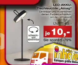 Möbel Inhofer Led-akku-tischleuchte „amag“ Angebot