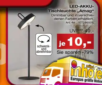 Möbel Inhofer Led-akku-tischleuchte „amag“ Angebot