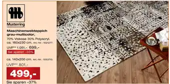 Möbel Inhofer Musterring maschinenwebteppich grau-multicolor Angebot