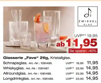 Möbel Inhofer Zwiesel glas glassserie „fave“ 2tlg Angebot