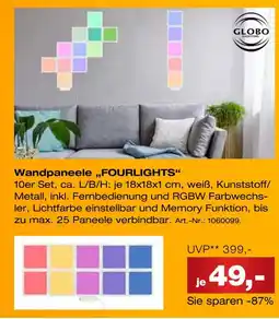 Möbel Inhofer Globo lighting wandpanee „fourlights“ Angebot