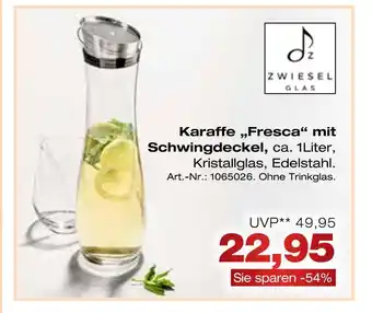 Möbel Inhofer Zwiesel glas karaffe „fresca“ mit schwingdeckel Angebot