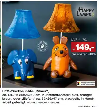Möbel Inhofer Happy lamps led-tischleuchte „maus“ Angebot