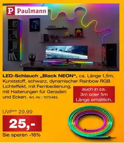Möbel Inhofer Paulmann led-schlauch „black neon“ Angebot