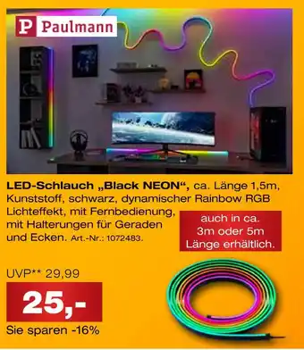 Möbel Inhofer Paulmann led-schlauch „black neon“ Angebot