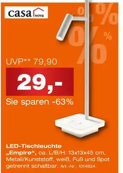 Möbel Inhofer Casa nova led-tischleuchte „empire“ Angebot