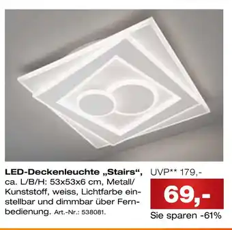 Möbel Inhofer Led-deckenleuchte „stairs“ Angebot