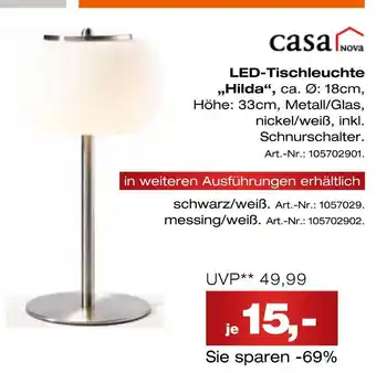 Möbel Inhofer Casa nova led-tischleuchte „hilda“ Angebot
