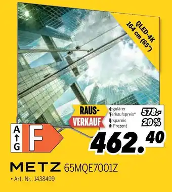 MEDIMAX Metz 65mqe7001z fern Angebot
