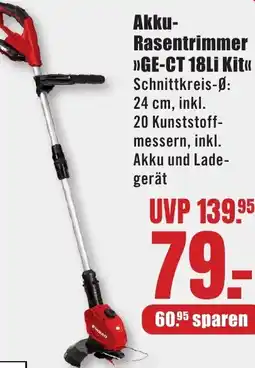 B1 Discount Baumarkt Einhell Akku Rasentrimmer GE-CT 18Li Kit Angebot