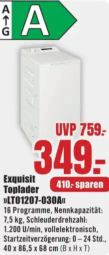 B1 Discount Baumarkt Exquisit Toplader LTO1207-030A Angebot