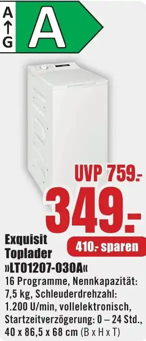 B1 Discount Baumarkt Exquisit Toplader LTO1207-030A Angebot