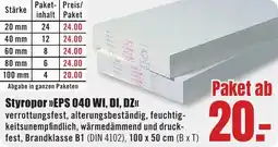 B1 Discount Baumarkt Styropor EPS 040 WI, DI, DZ Angebot