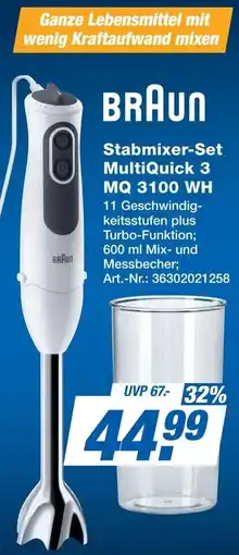 Expert BRAUN Stabmixer-Set MultiQuick 3 MQ 3100 WH Angebot