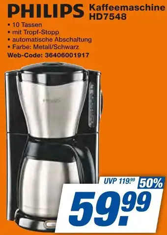 Expert PHILIPS Kaffeemaschine HD7548 Angebot