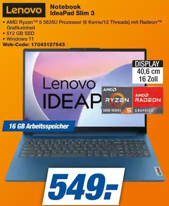 Expert Lenovo Notebook IdeaPad Slim 3 Angebot