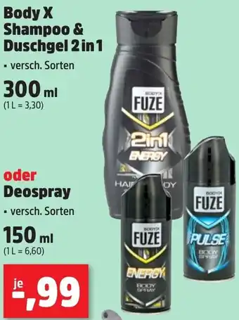 Thomas Philipps FUZE Body X Shampoo & Duschgel 2 in 1 oder Deospray Angebot