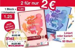 Woolworth Collegeblock Angebot